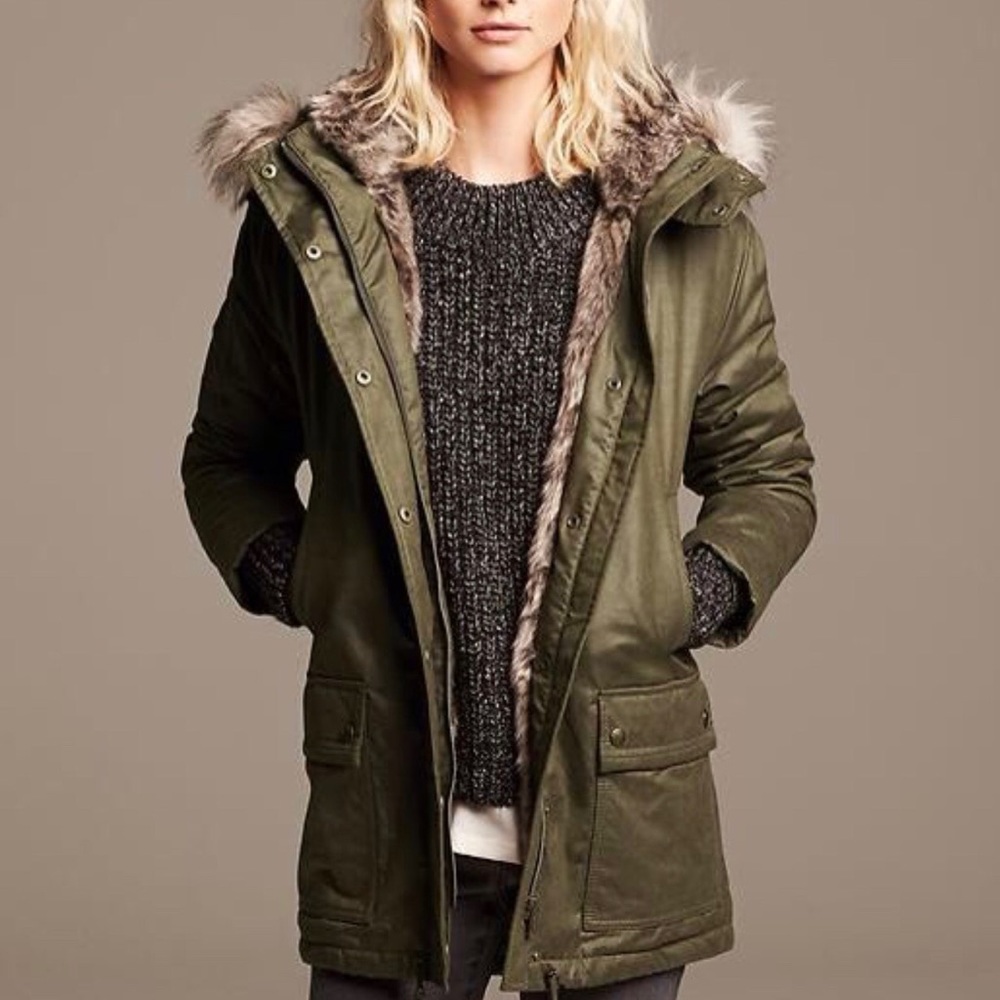 Banana Republic winter coat with faux fur